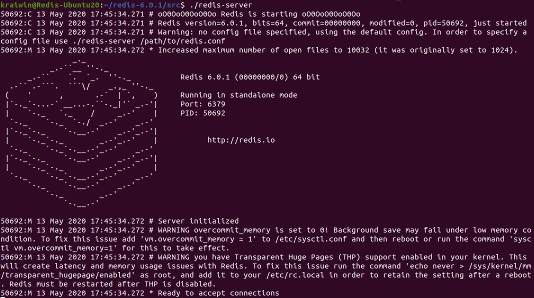 ติดตั้ง Redis 6.0.1 Single Instance บน HyperV Ubuntu 20.04