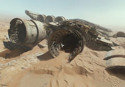 Star Wars Episode VII: The Force Awakens Tie Fighter Millennium Falcon Movie Still