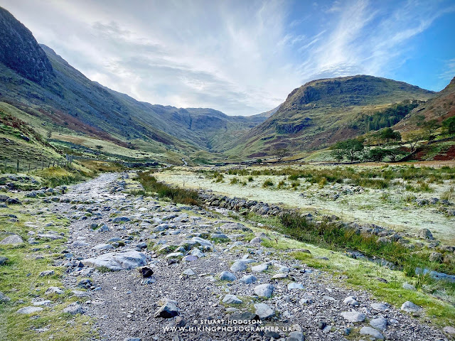Scafell Pike walk Corridor route map height climbing best route up, Seathwaite Lake District Lakes Wasdale 3 peaks