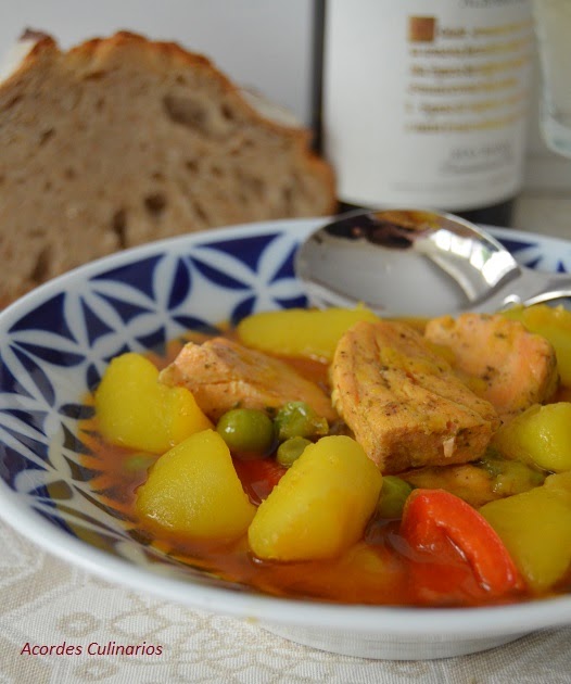 Acordes Culinarios Guiso de patatas con salmón al garam masala