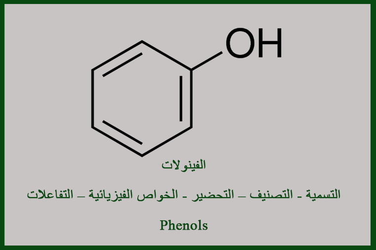 الفينولات - التسمية - التصنيف – التحضير - الخواص الفيزيائية – التفاعلات - Phenols