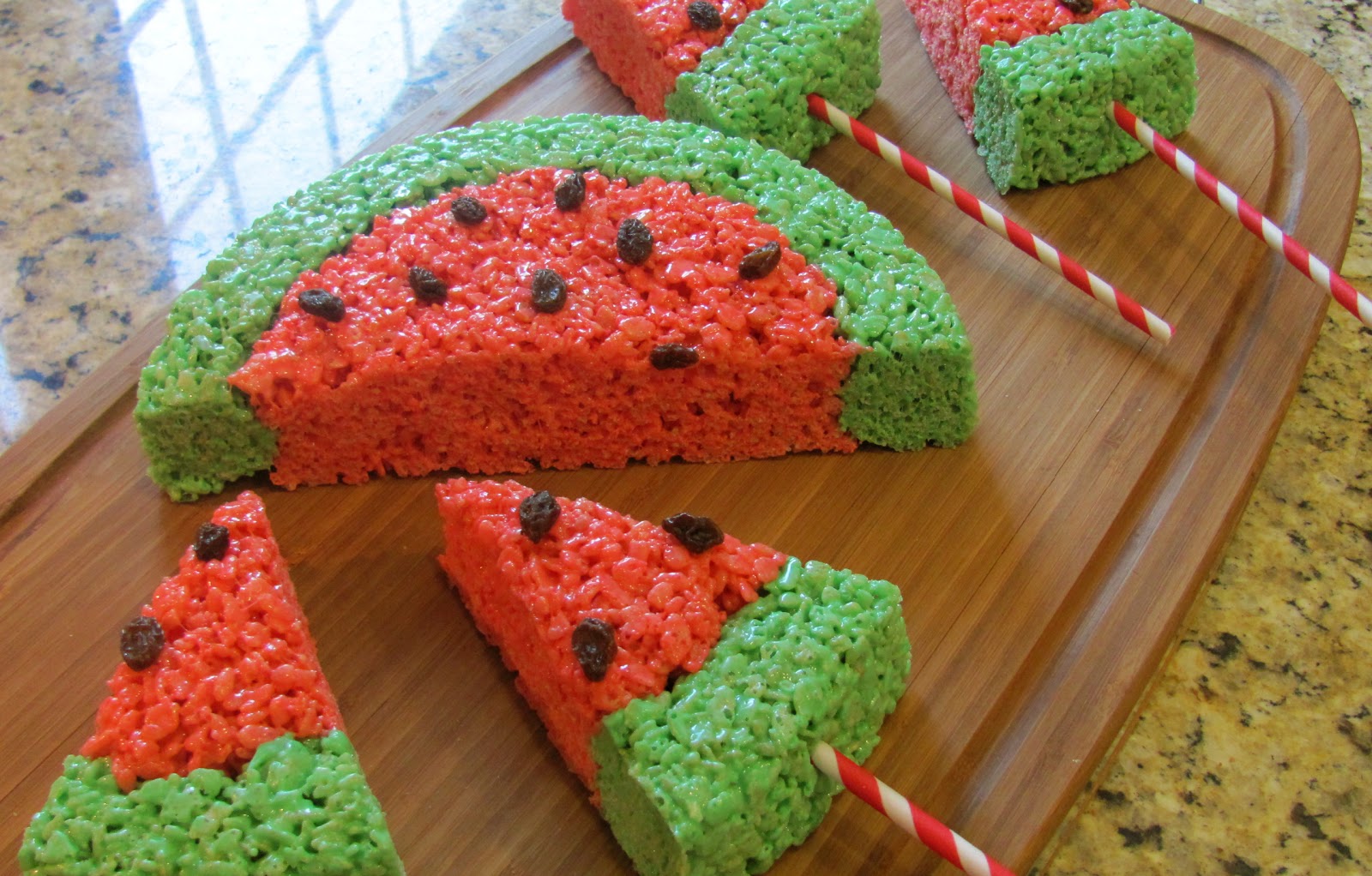 Sprinkle Some Sunshine!: watermelon rice krispies treats party!