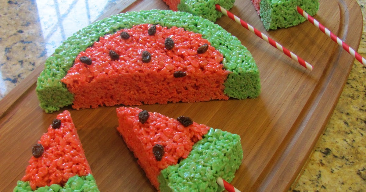 Sprinkle Some Sunshine!: watermelon rice krispies treats party!