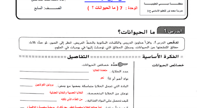 حل درس ما الحيوانات علوم حل درس ما الحيوانات علوم