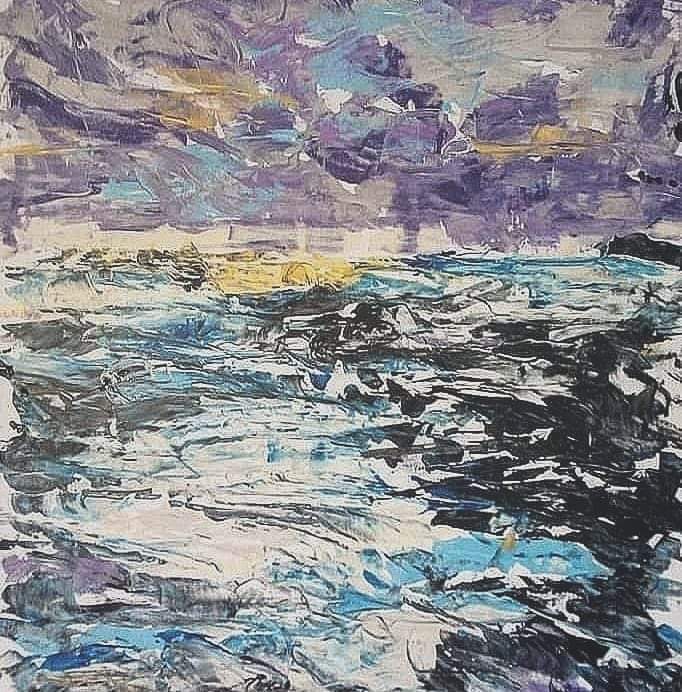 Un Quadro Fatto Con Pezzi Di Linoleum Linoleum Fatto A Mano Mosaico