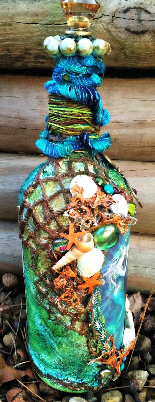 Monica Downing Designs: Mermaid Altered Bottle