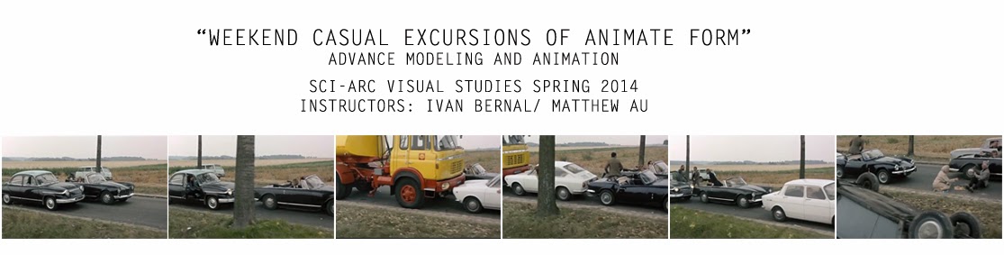 SCIARC'S VISUAL STUDIES , SPRING 2014 "WEEKEND: casual excursions of animate form"