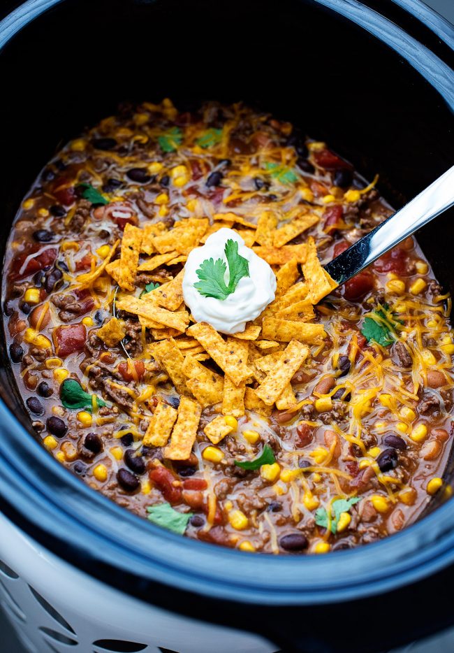 Crock Pot Taco Soup is my idea of the best comfort food this time of year. It’s full of delicious beans, corn, ground beef and wonderful taco seasoning! Crock Pot Taco Soup is my idea of the best comfort food this time of year. It’s full of delicious beans, corn, ground beef and wonderful taco seasoning!