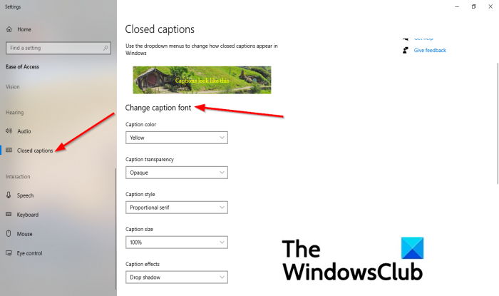 如何在 Windows 10 中更改隐藏式字幕设置
