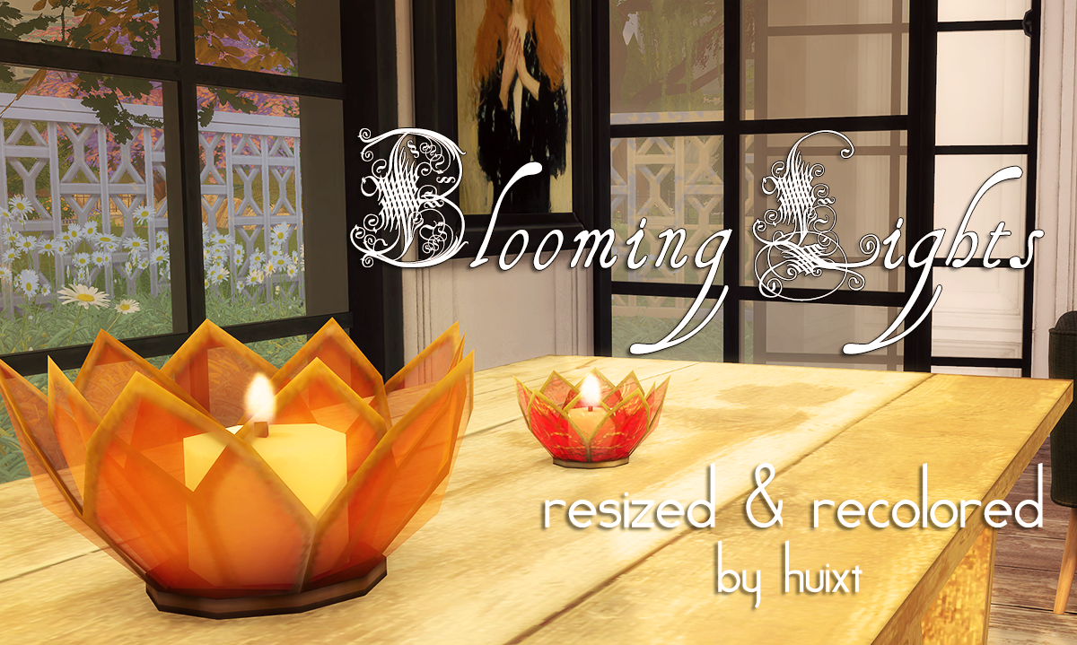 My Sims 4 Blog: Blooming Lights Candle Resized and Recolored by Huixt
