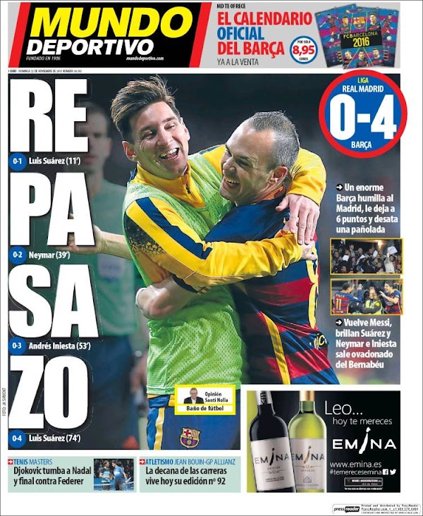 FC Barcelona, Mundo Deportivo: "Repasazo"
