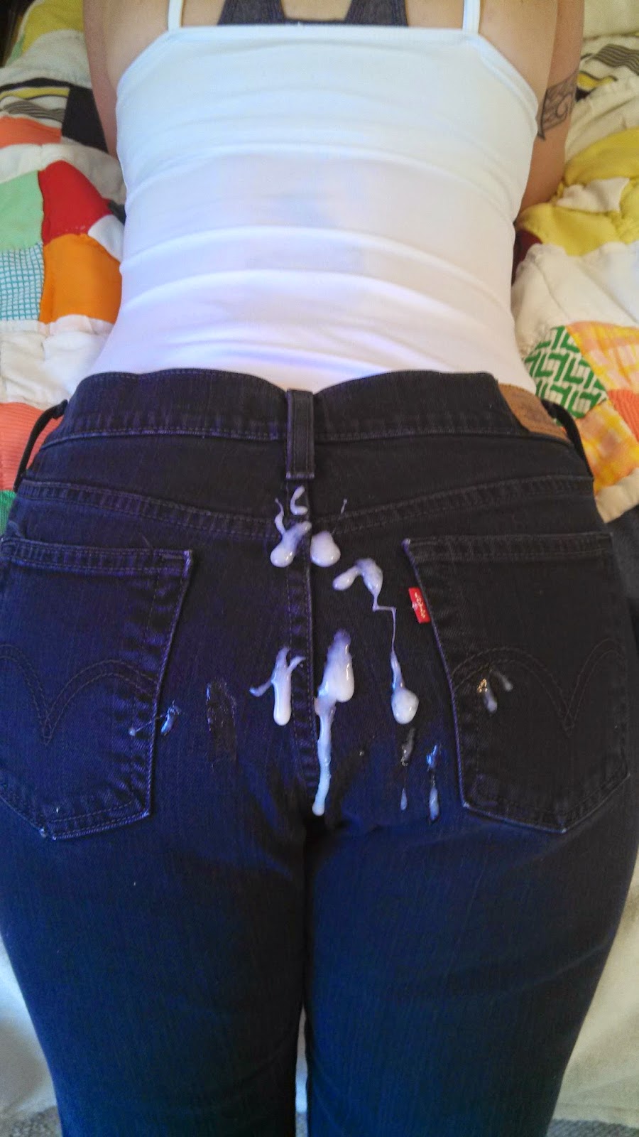 cum on girlfriends jeans