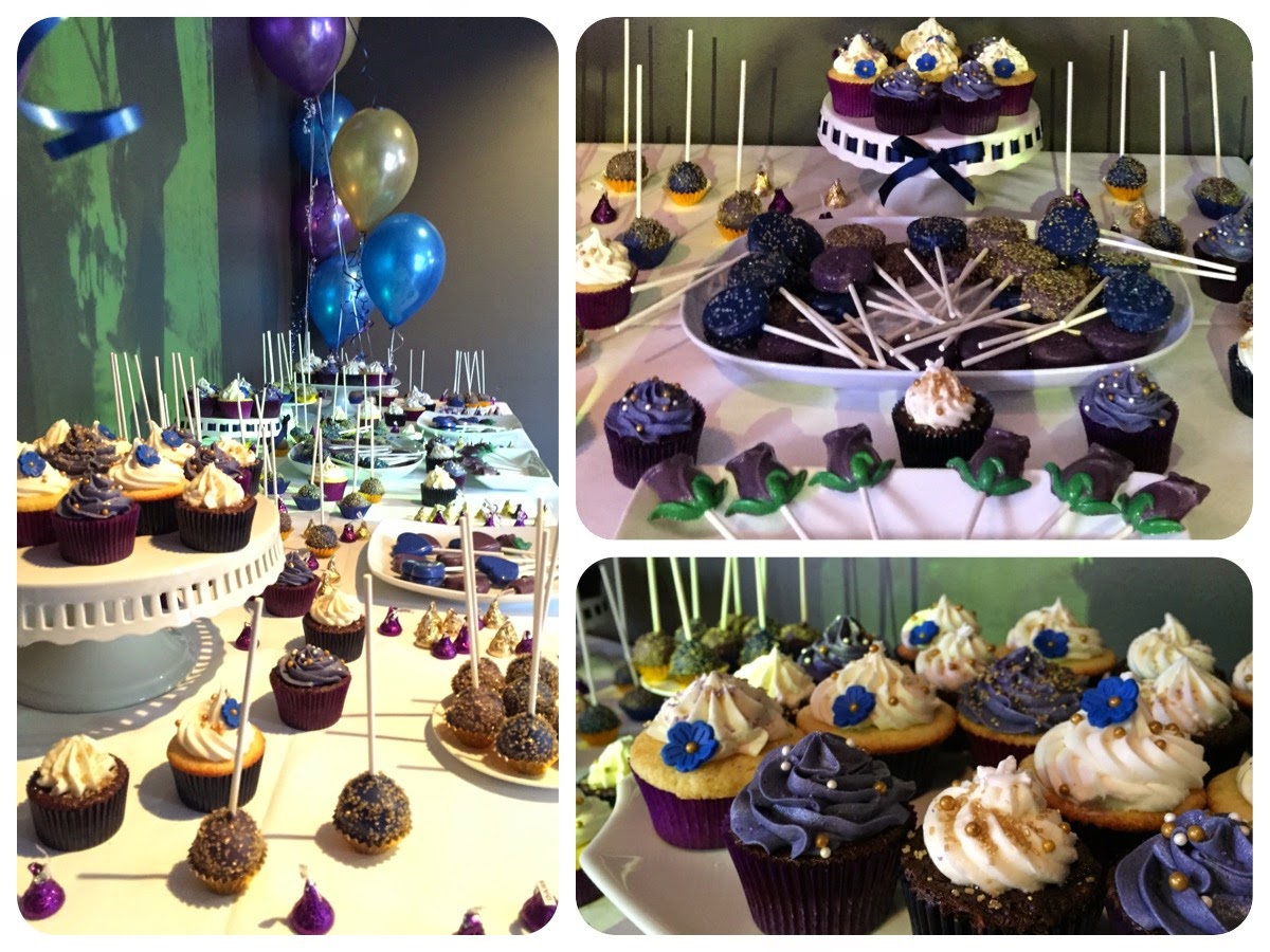 Desserts By Danielle Purple, Blue, and Gold Bridal Shower
