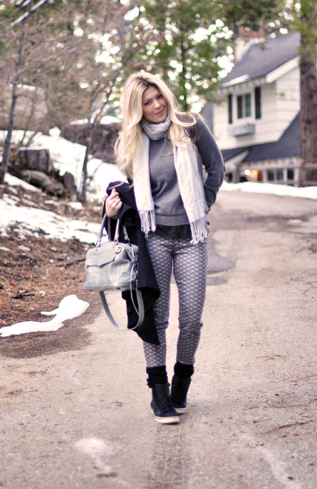 winter style, black and gray, scrunch socks and high tops