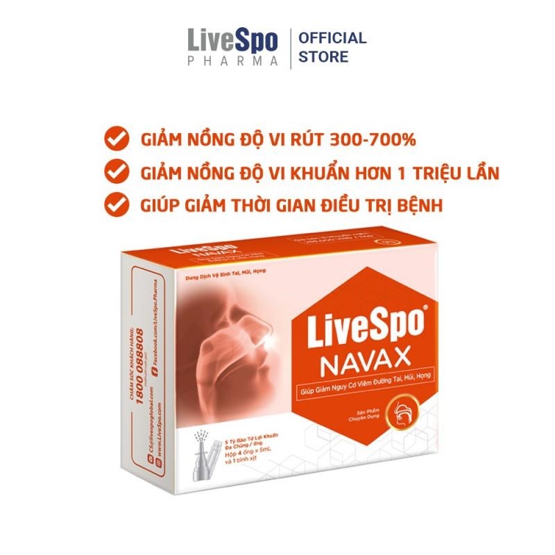 LIVESPO NAVAX - Dung dịch vệ sinh tai, mũi, họng - Sản phẩm chuyên dụng