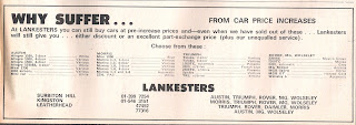 Lankesters advert Motor 22 June 1974