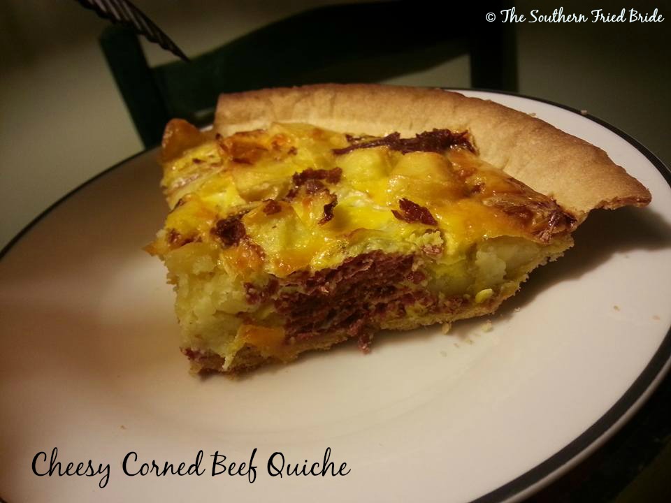 "The Southern Fried Bride" Leftover Magic Cheesy Corned Beef Quiche