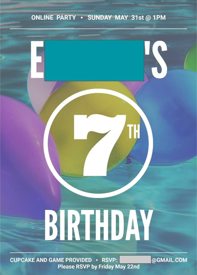 Kid's Virtual Birthday Party