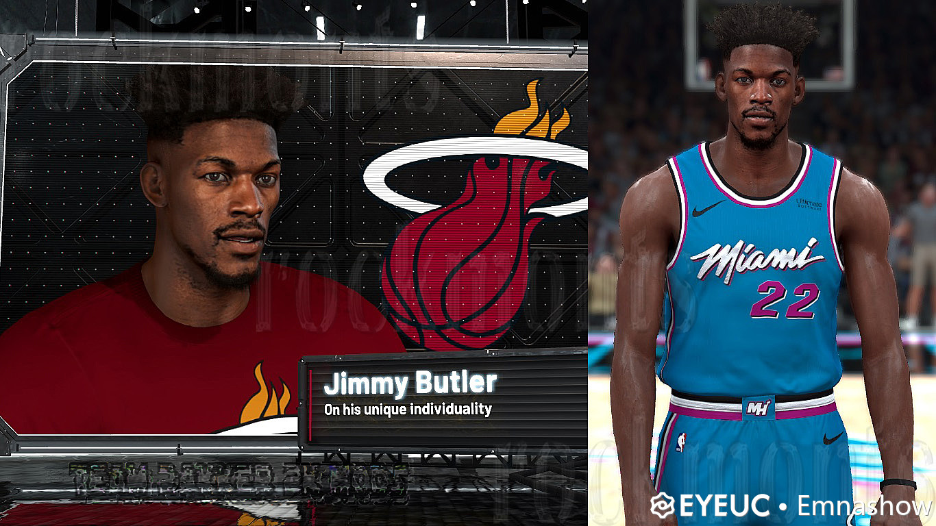 Jimmy Butler Cyberface Hair And Body Model By Emnashow2k For 2k20 Nba 2k Updates Roster Update Cyberface Etc