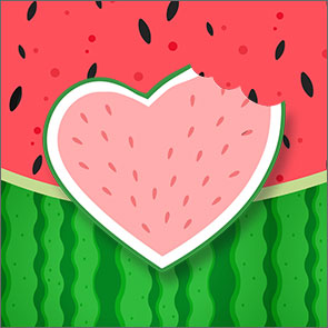 Corazón de Sandía: Etiquetas para Candy Bar para Descargar Gratis.