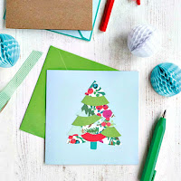 Collaged Christmas Tree Card