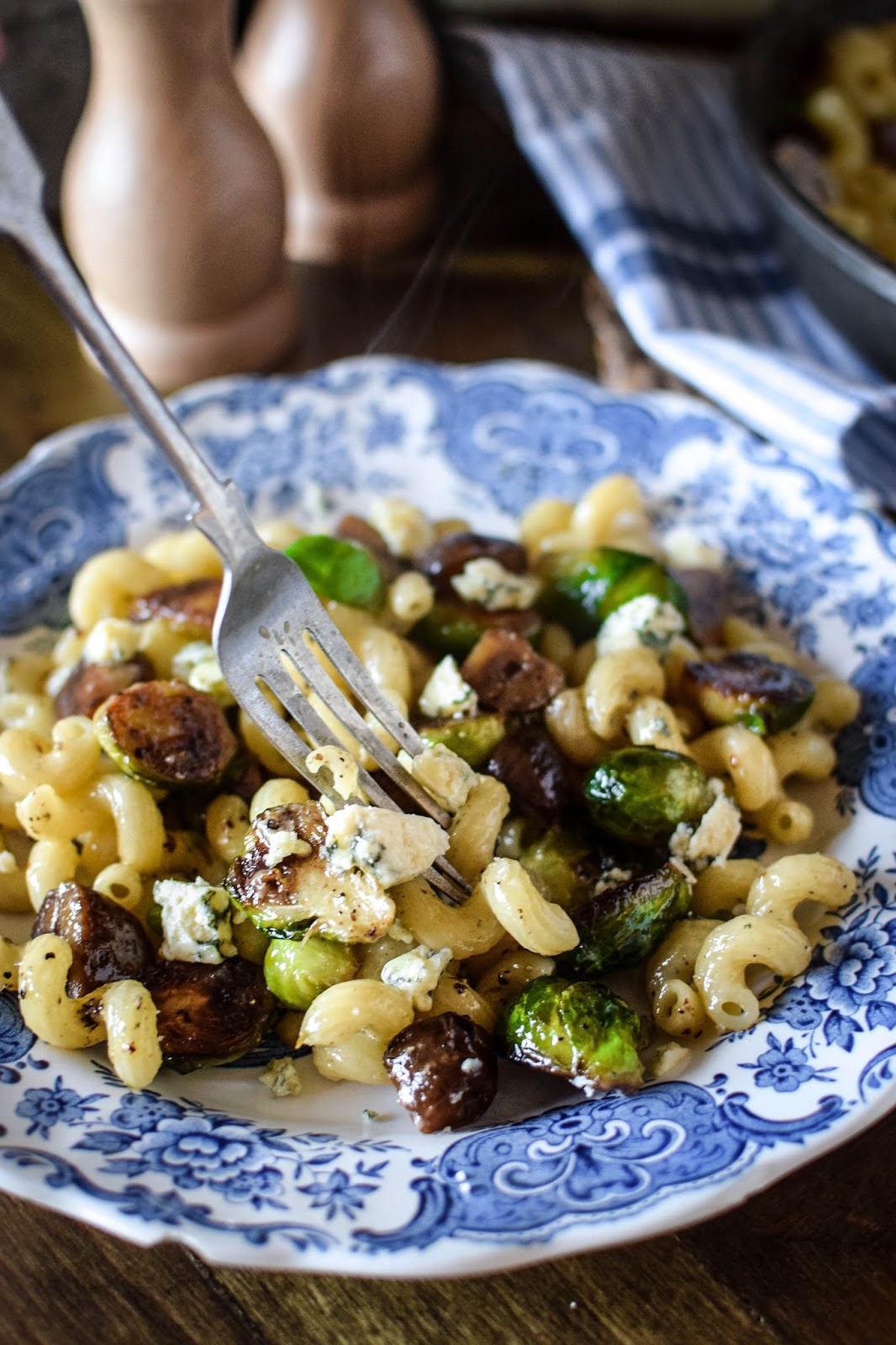 Brussles Sprout, Blue Cheese and Chestnut Pasta Recipe Katiecakes