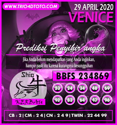 Syair Prediksi Venice 29 April 2020 Trio4dtoto2