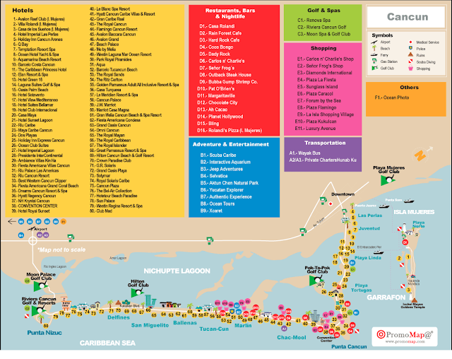 Cancun hotels map
