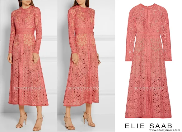 Queen Maxima wore ELIE-SAAB Cotton blend Lace Dress