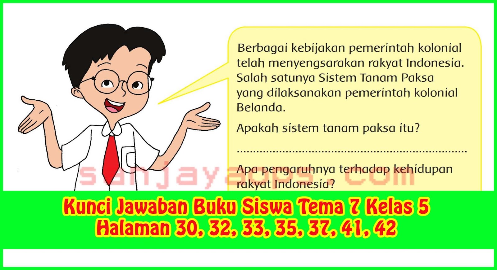 Kunci Jawaban Buku Siswa Tema 7 Kelas 5 Halaman 30 32 33 35 37 41 42 Sanjayaops