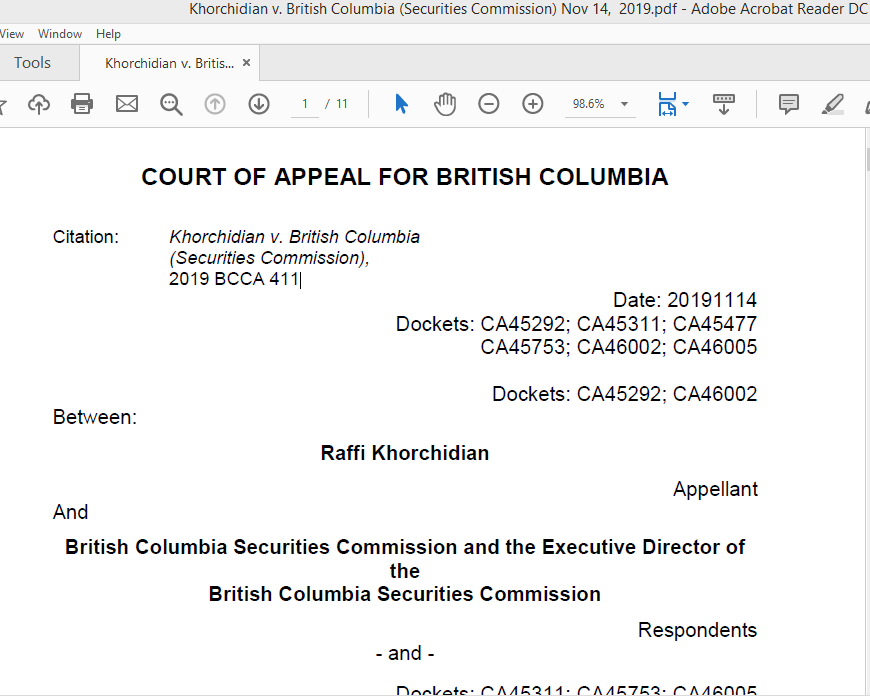 BC Securities Commission is a Sham 2019