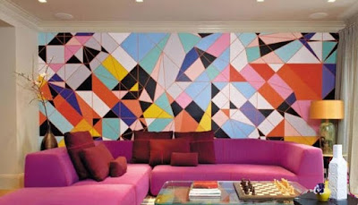 Home Minimalis Interior Desain Tips Cat Dinding Geometris