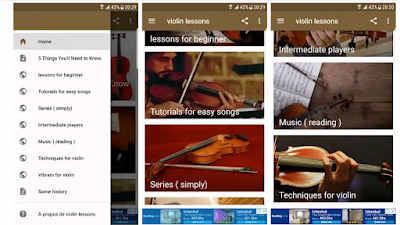 تطبيق دروس الة الكمان violon المجانية أساسيات العزف سلم موسيقي يلعب في العديد من النماذج