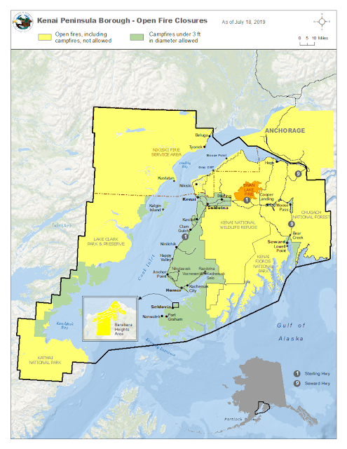 Kenai Peninsula Borough Plat Map Kpb Joint Information Center: 07/18/19 Burn Suspension Or Open Burning  Restriction And Map For Kenai Peninsula Borough And Surrounding Areas