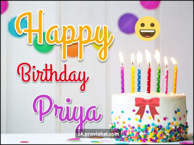 Happy Birthday Priya Cake, Images and Wishes