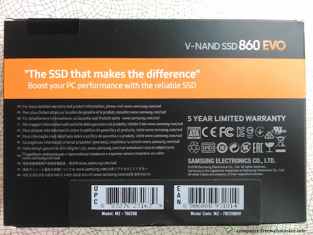 SSD Samsung 860 EVO (MZ-76E250BW)