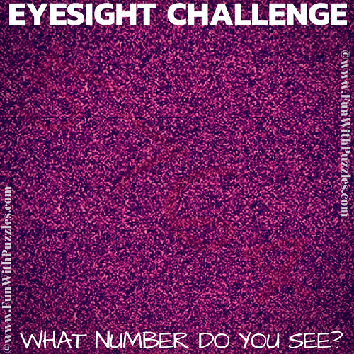 It is brain training puzzle in which you have to read the hidden number in given eyesight challenge picture puzzle