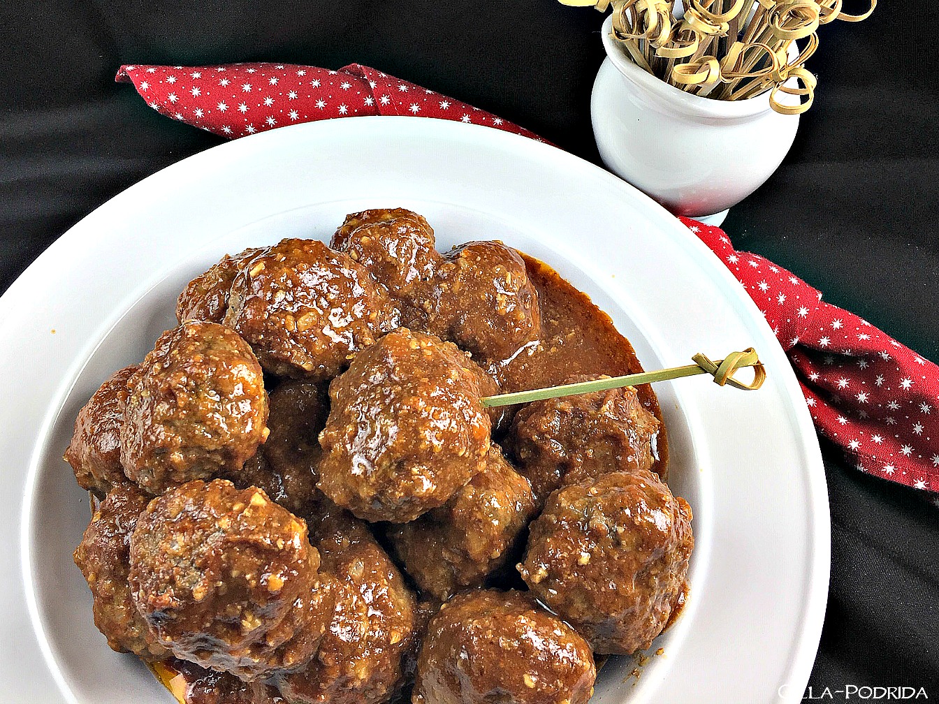 OllaPodrida Sweet and Tangy Root Beer Meatballs