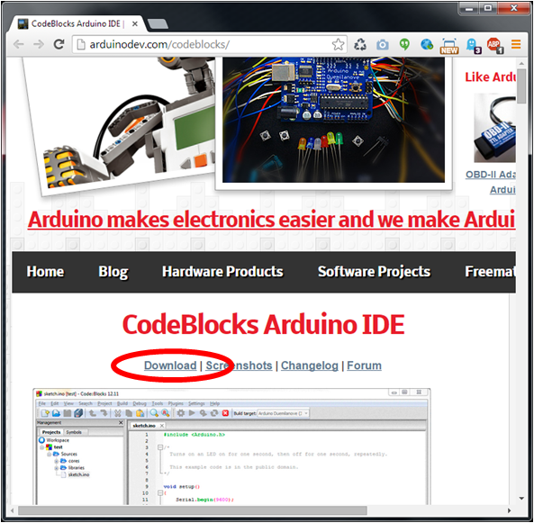 Boscovery Lab: CodeBlocks Arduino IDE (en MS Windows) - Introducción