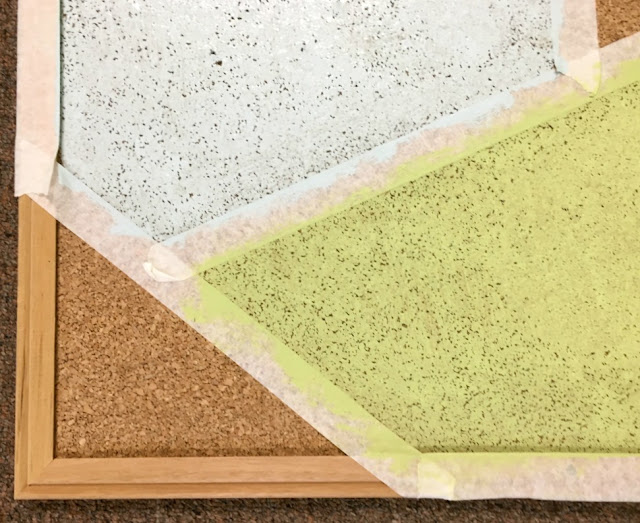 Give a plain cork board a pop of color with paint!