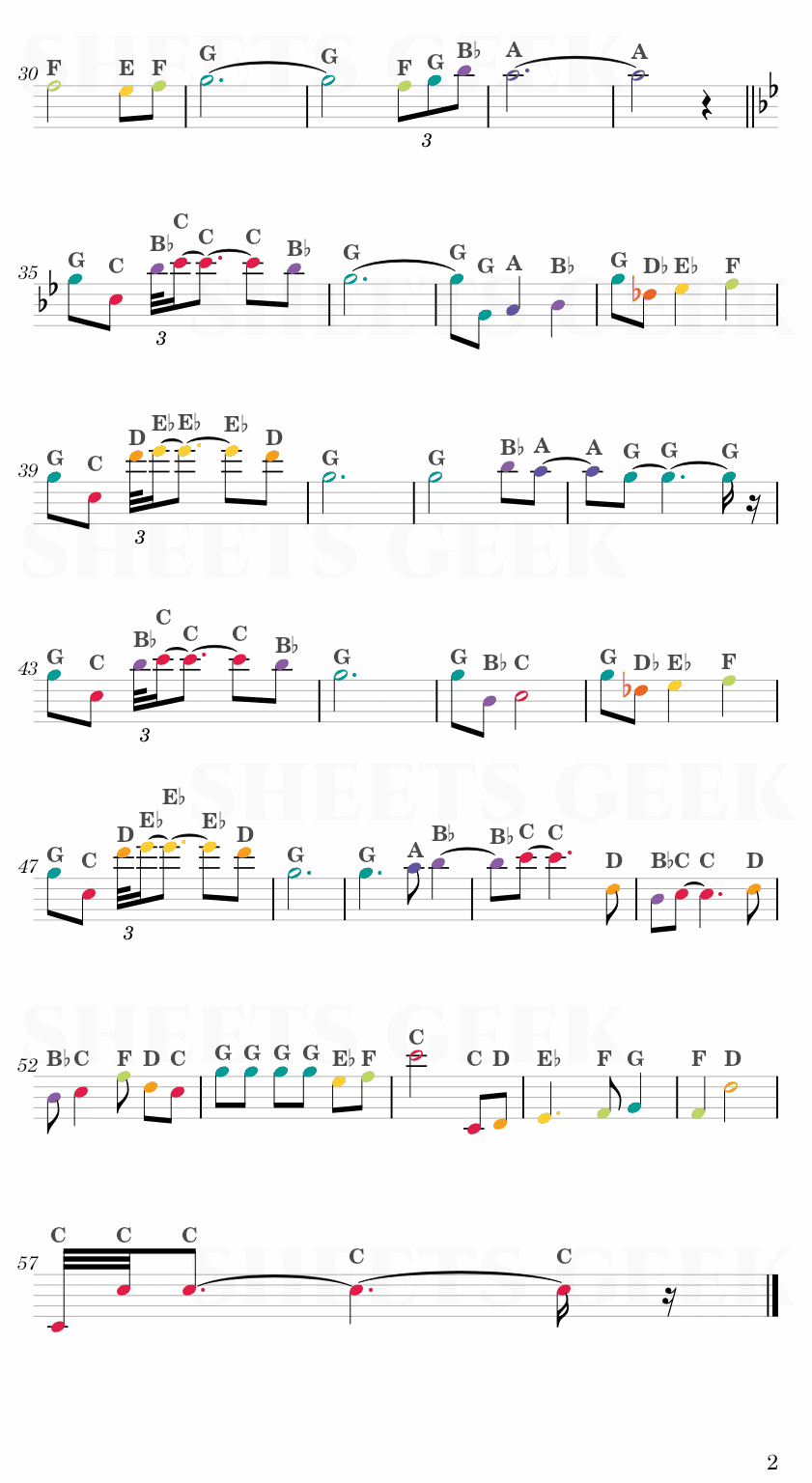 The Legend of Zelda: Breath of the Wild - Theme Easy Sheet Music Free for piano, keyboard, flute, violin, sax, cello page 2