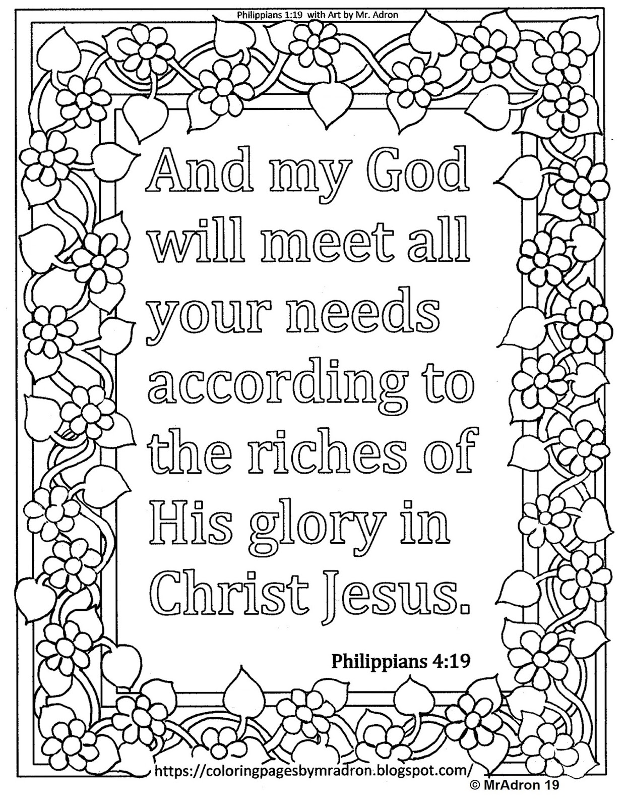 Philippians 4 Coloring Page