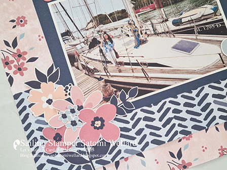 Stampin'Up! Scrapbooking layout with Paper Blooms SAB DSP   by Sailing Stamper Satomi Wellard