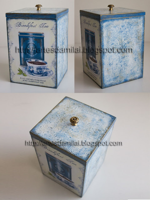 Caixa para chá com decoupage Caixa para chá com decoupage