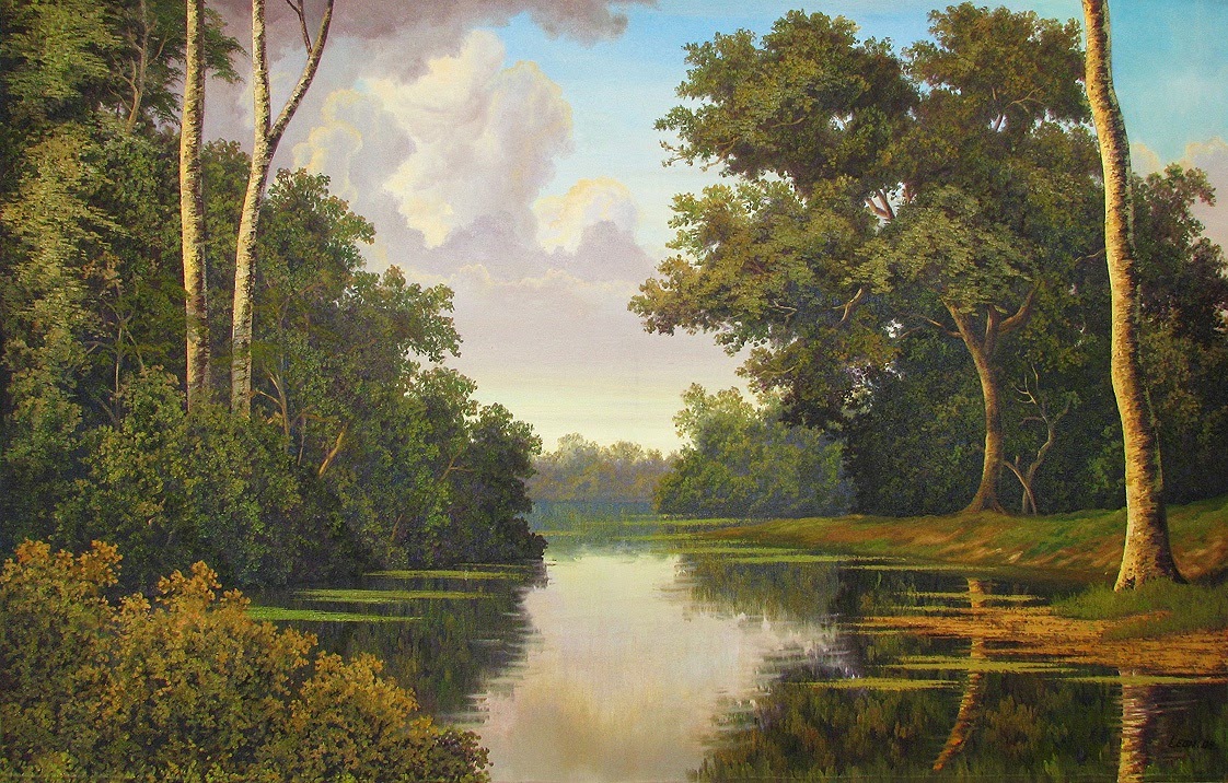 Forest Landscape Painting. Sold | Hanoi Martinez Leon - Cuban Landscape
