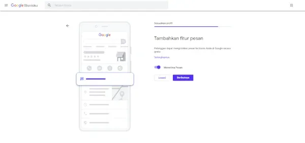 DigiSinc.ID - Mendaftar Google Bisnisku - Mengaktifkan Fitur Chat