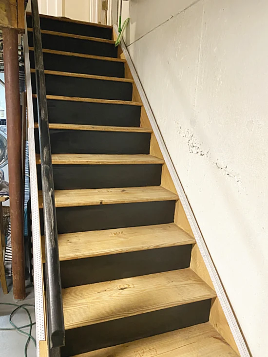 stairs with black risers