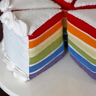  Kerajinan  Tangan  Dari Kain  Flanel  Rainbow Cake Flanel 