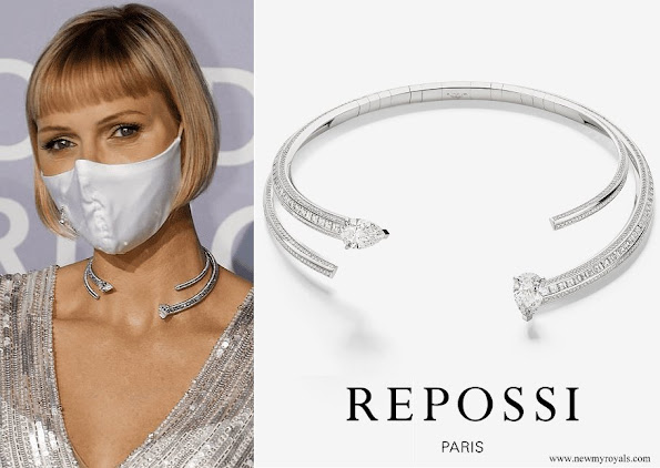 Princess Charlene wore Repossi Brevis necklace