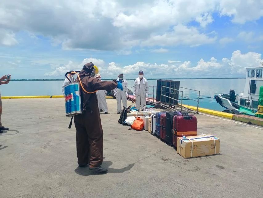 disinfection of luggage baggage at ports seaman crew change